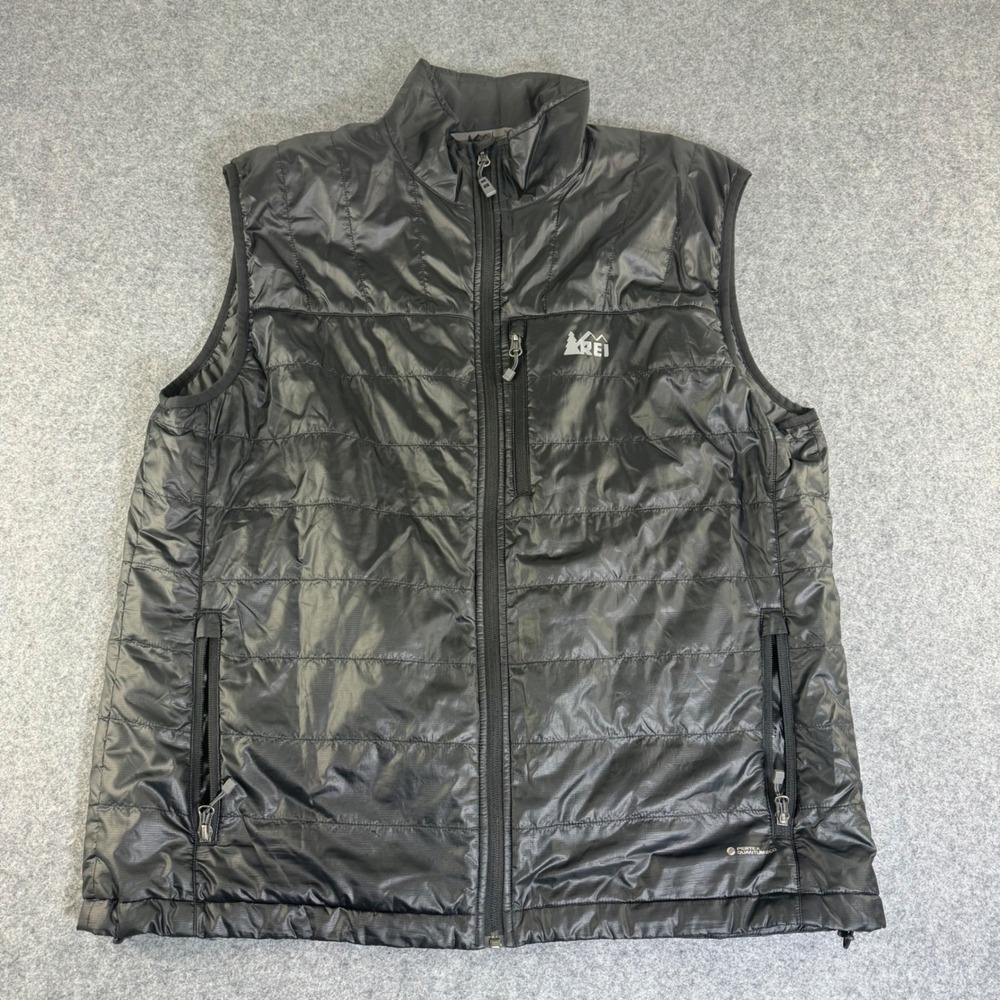 REI Co-op Mens Puffer Vest Black XL Pertex Quantum PrimaLoft